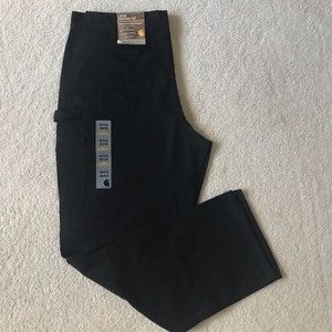 NWT Carhartt Loose Original Fit Washed Duck Work Dungaree Men's Black 38x32